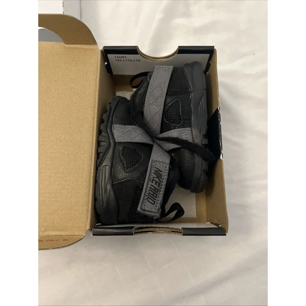 Sneakers Baby Toddler Sz 4C Jordan 1 Low‎ Flex (TD) Black Color 554721-100 Box